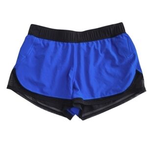 Lululemon Two With One Short Reversible‎ 3" Black Jet Stream Blue Size 10